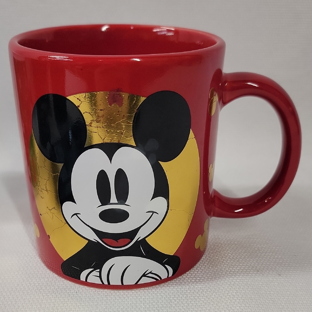 Disney Red and Gold Mickey Mouse Mug
